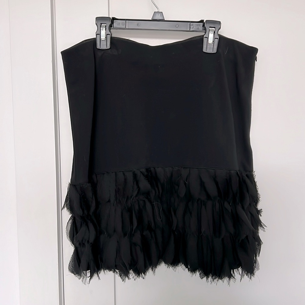 Ann Taylor mini skirt with tulle feathers